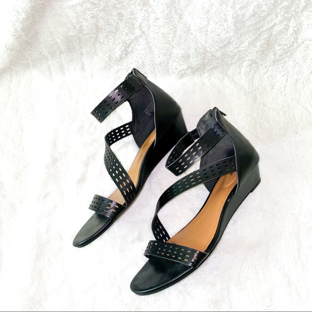 Style & Co. Giordi Black Platform Strap Sandal